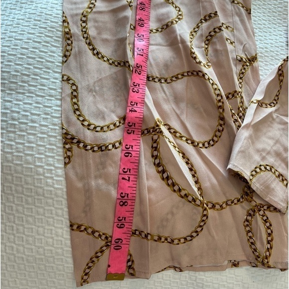 L'AGENCE Silk Pink Chain Print Chiara Wide Leg Jumpsuit NWT - Picture 10 of 16